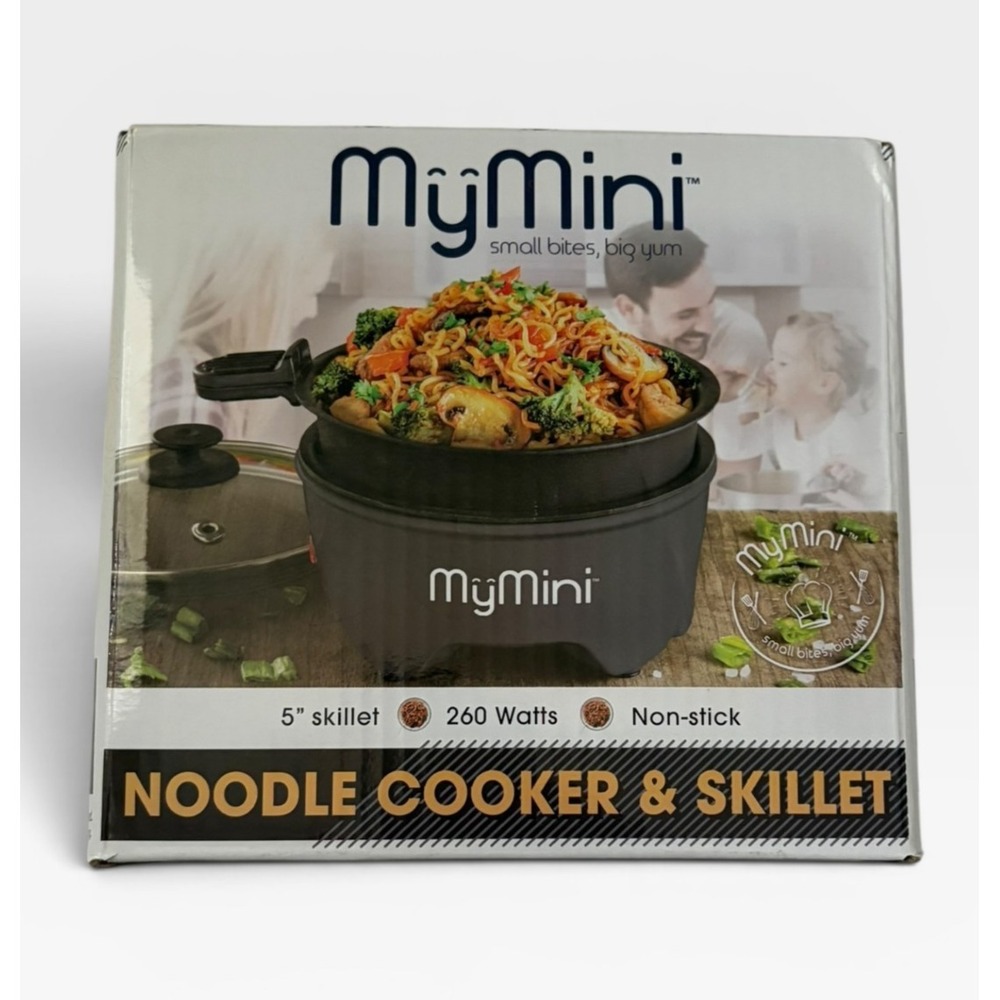 MyMini Noodle Cooker Skillet 5 Inch Non-Stick 260W Portable Black Multi